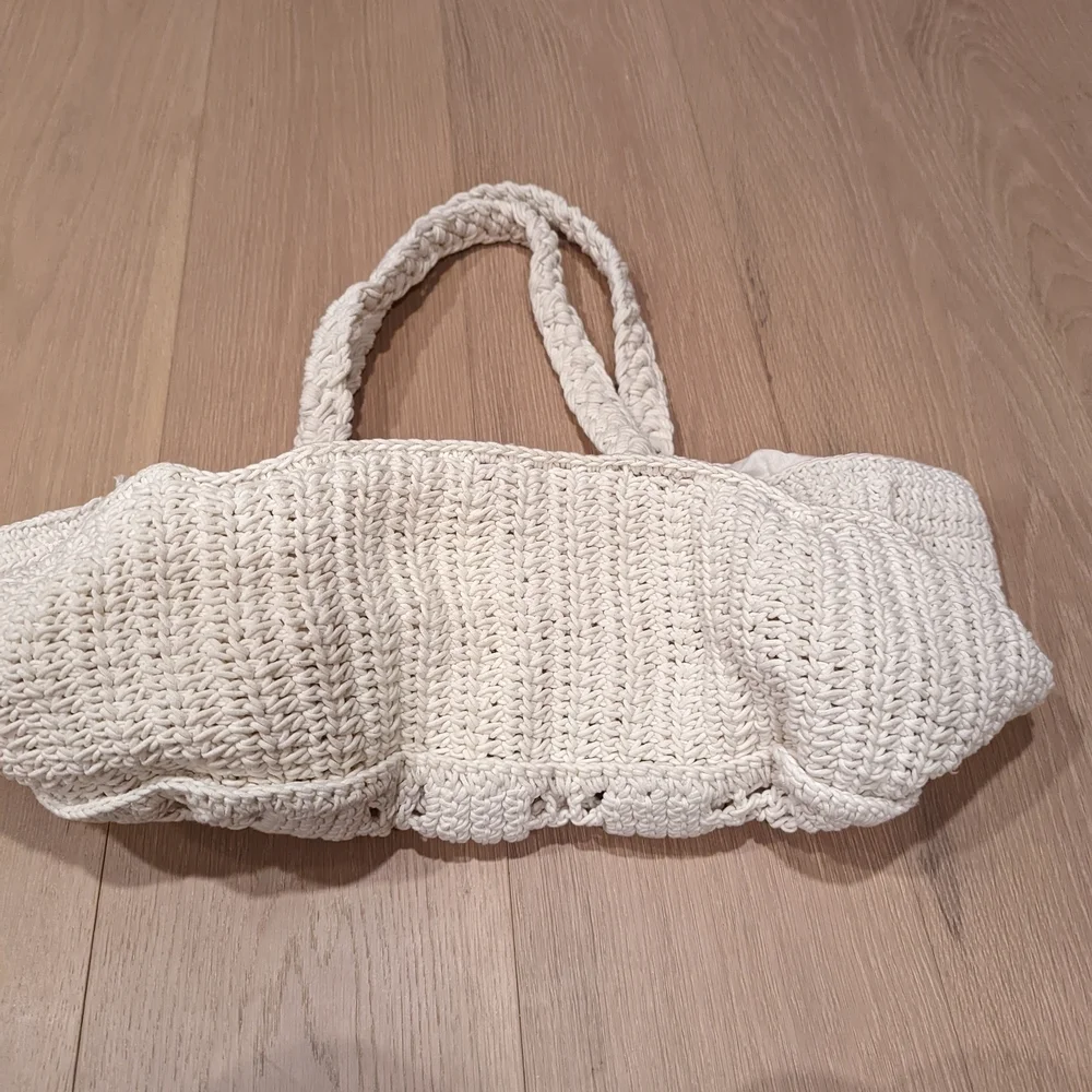 Handcrafted Cream and Red Tote Bag with little crabs